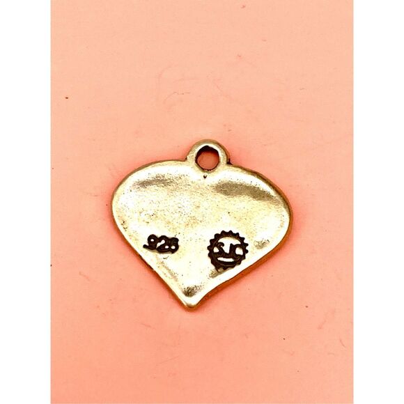 .925 Heart Friend Sterling Silver Jewelry Charm #love - Picture 2 of 3